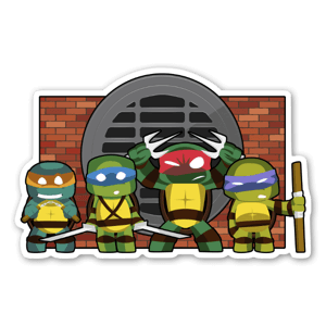 Teenage mutant ninja turtles som ett klistermärke!