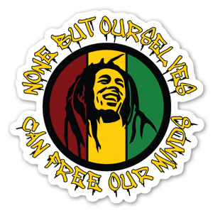 Citat från Bob Marley - sticker